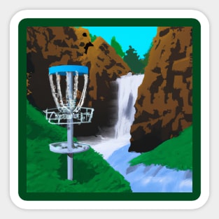 Disc Golf Next to a Waterfall Sticker